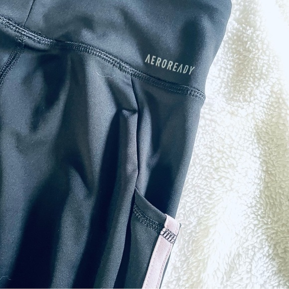 Adidas Lot of 2 Girls' Leggings Slim Fit - Size M (10/12) AEROREADY & Cotton - Picture 6 of 13